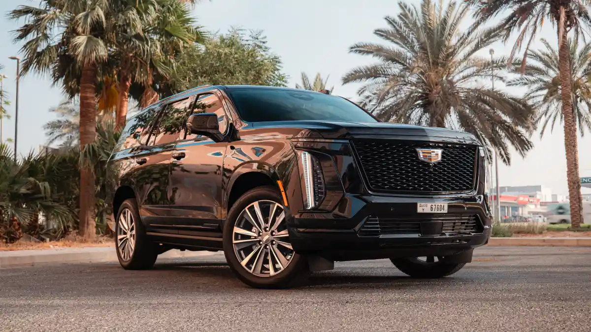 Rent Cadillac Escalade Sport in Dubai - Black color with 682 HP