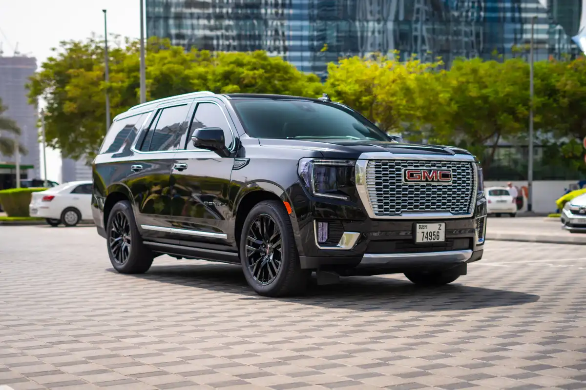 Rent GMC Yukon Denali Black Edition in Dubai - Black color with 420 HP